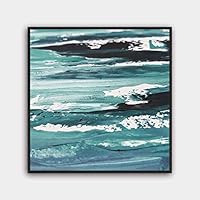 Framed Canvas Wall Art Abstract Color Painting Canvas Prints Home Artwork Decoration for Living Room,Bedroom - 16x16 inches