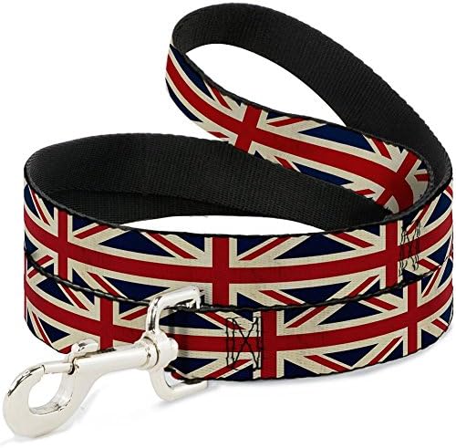 United Kingdom British Flag Pet Dog Leash | 6 ft Length (1 Inch Wide) - Made in the USA