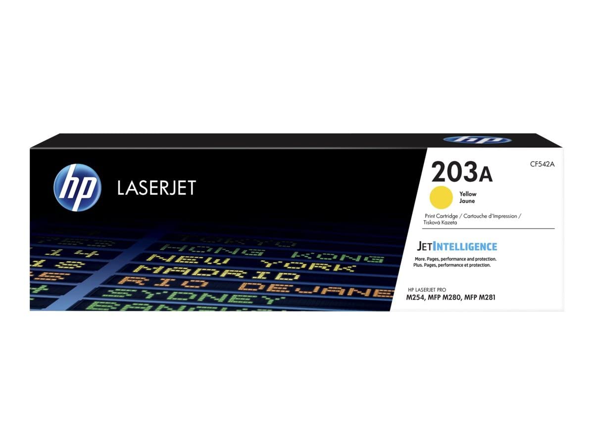 HP CF542A 203A Original LaserJet Toner Cartridge, Yellow, Single Pack
