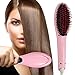 Hair straightener,PrettyQueen Professional Detangling Hair Brush Hair Styling Comb Digital Anti Static Anti-Scald Ceramic Heating Iron Pink Hair Massage Straightening Irons