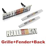 4pcs Sets AM95 RALLIART Front Grille + Fender Side Sticker + Back Sticker Car Emblem Badge For MITSUBISHI LANCER PAJERO OUTLANDER ASX Galant Eclipse Spyder
