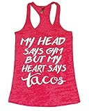 Heart Says PIZZA Burnout Gym Tank Top
