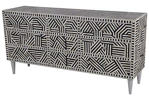 Amazon Com Handmade Line And Striped Bone Inlay Chest Of 9