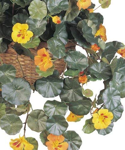 Nearly Natural 6025 22in. Nasturtium Silk Hanging Basket - //medicalbooks.filipinodoctors.org