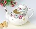 Jusalpha Royal Floral Fine Bone China Rose Vintage Teapot (G)