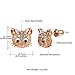 U7 Cat Stud Earrings for Teen Rose Gold Plated Rhinestone Crystal Kitty Jewelry Hypoallergenic Silver Post Cute Animal Studs Earrings for Women