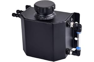 EVIL ENERGY Overflow Tank,Coolant Radiator Tank,Reservoir Expansion,Universal 1L Aluminum Black