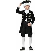GRAJTCIN Kids Colonial Costume for Boys Kids Historical Halloween Costume 6 PCS Set