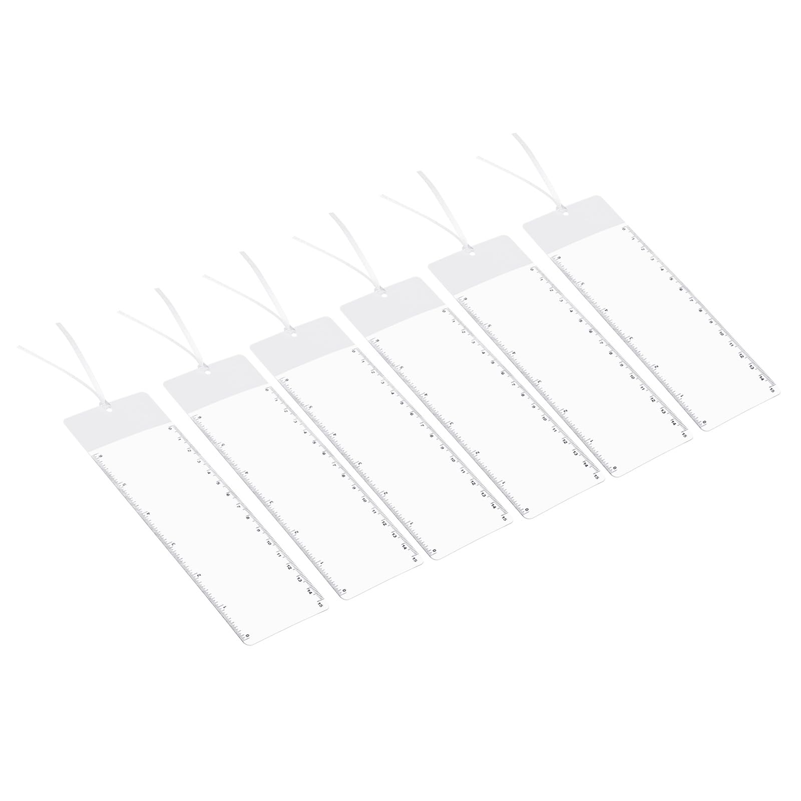 PATIKIL Bookmark Magnifier with Ruler, 6 Pack 3X Magnifying Sheet Page Magnifier Lens for Low Vision People Reading Book Magazine Newspaper, White