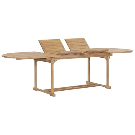 Vidaxl Legno Di Teak Tavolo Da Giardino Allungabile Ovale