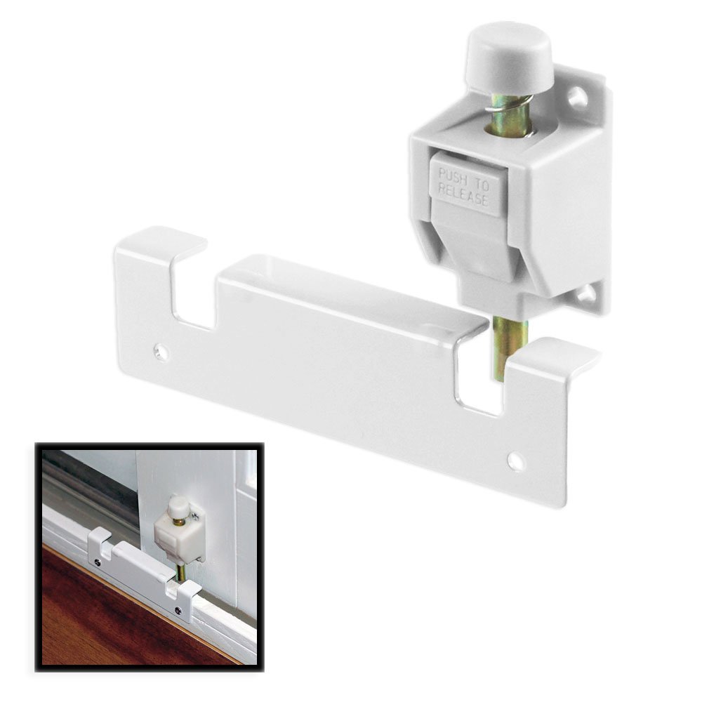 HeavyDuty Sliding Door Foot Bolt Lock Spring Action Amazon.co.uk DIY & Tools