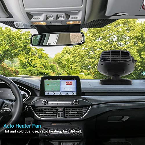Windshield Car Heater - Portable Car Defroster Defogger 12V Small Vehicle Heat Cooling Fan 150W 3-Outlet Plug In Cigarette Lighter - Thumbnail 2