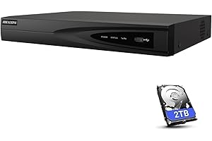 REAL HD DS-7608NI-Q1/8P H.265 8 Channel PoE 4K 8MP Network Video Recorder NVR, Plug & Play, 2TB Storage Pre-Installed, Original US English Version, Compatible with Hikvision Hik-Connect