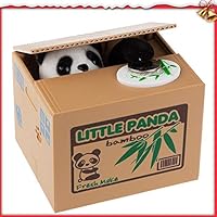 HmiL-U Piggy Bank Automatic Stealing Coins Cents Penny Christmas/Birthday Gift for Kids (Panda)