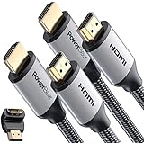 PowerBear HDMI Cable [6 Feet - 2 Pack] Ultra-HD (UHD) 4K HDMI 2.0 Cable [18Gbs with Audio and Ethernet] Gold Plated Connectors and High-Strength Braided Nylon HDMI Cord -