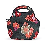 BUILT 5188249 Gourmet Getaway Soft Neoprene Lunch Tote Bag - Lightweight, Insulated and Reusable 1 EA Poppy Floral