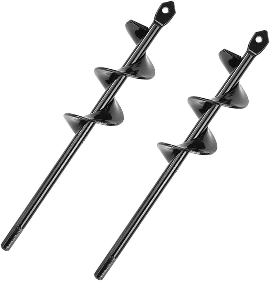 2 PACK Auger Drill Bit,YuCool Non-Slip Garden Spiral Plant Flower Bulb Rapid Planter for Bulb Seeding&Bedding,1.6” x 9 ”for 3/8”Hex Drive Drill