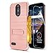 LG Stylo 3 / Stylo 3 Plus/LG Stylus 3 case with HD Screen Protector,AnoKe[Card Slots Holder][Not Wallet] Kickstand Hybrid Shockproof Heavy Duty Protective Cases Cover for LG LS777 KC1 Rose Gold