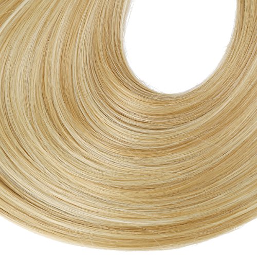 SARLA Women's 1Pc Straight Long Ponytail Hair Extensions Heat-Resisting Synthetic Ponytails Pony Tail Clip Hair Piece (27H613 Golden/Beach Blonde)