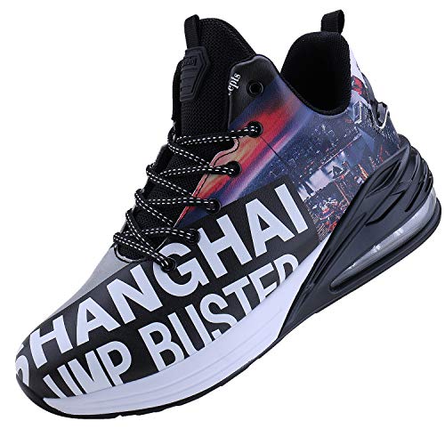 FEITAI Mens Basketball Shoes Air Cushion Running Sneakers Men Sport Fashion High Top Athletic, Black 11