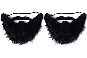VIGUEUR Mustaches - 2PCS Costume Party Male Man Fake Beard Mustache Black