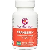 her vital way Cranberex - Cranberry Pills for Women and Men - Cranberry Supplement with 36mg PAC - Cranberry Extract Capsules for Urinary Tract Health and Kidney Care - 30 Veg Capsules