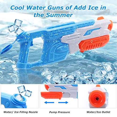 PESUMA Water Guns for Kids, 2 Pack Super Water Blaster Soaker Squirt Guns 800CC 33 Feet Water Gun Summer Swimming Pool Beach Sand Outdoor Water Fighting Play Toys Gifts for 3-12 Year Old Boys Girls