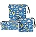 QOGiR Reusable Snack Bags and Sandwich Bags with Handle: Lead-Free,BPA-Free,PVC-Free,FDA Passed (Marine Fish)