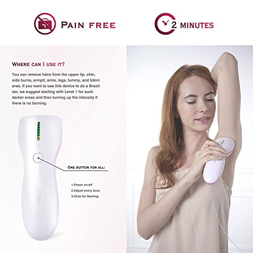 DEESS Permanent Hair Removal Device iLight 3 plus, 35,0000 Flashes, IPL Hair Removal System for Face and Body at home[Non-rechargeable], [device+1 HR lamp] with Ladies Facial Hair Razor - Thumbnail 3
