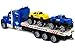 Monster Truck Transporter Truck – Hauler Trucks for Children Friction Toy Transporter Truck Ready to Run – Extreme Monster Truck Toy Car Transporter Semi Trailer Friction Toy Truck Ready to Run W/ 2 E