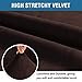 H.VERSAILTEX Stretch Velvet Loveseat Covers for 2 Cushion Couch Covers for Living Room Sofa Covers Slipcovers with Non Slip Straps Bottom, Ultra Thick Comfy Velour (Width 58