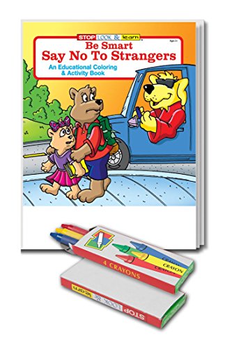 Be Smart, Say No to Strangers Kid's Coloring Book and Crayon Set in Bulk (25-pack)