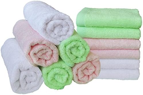 Baby Washcloths Bamboo Bath Towels Organic Reusable Baby Wipes - Hypoallergenic Ultra Soft and Absorbent Face Towel For Sensitive Skin Baby Registry As Shower Gift 12 Pack Baby Washcloths 10x10 Inches