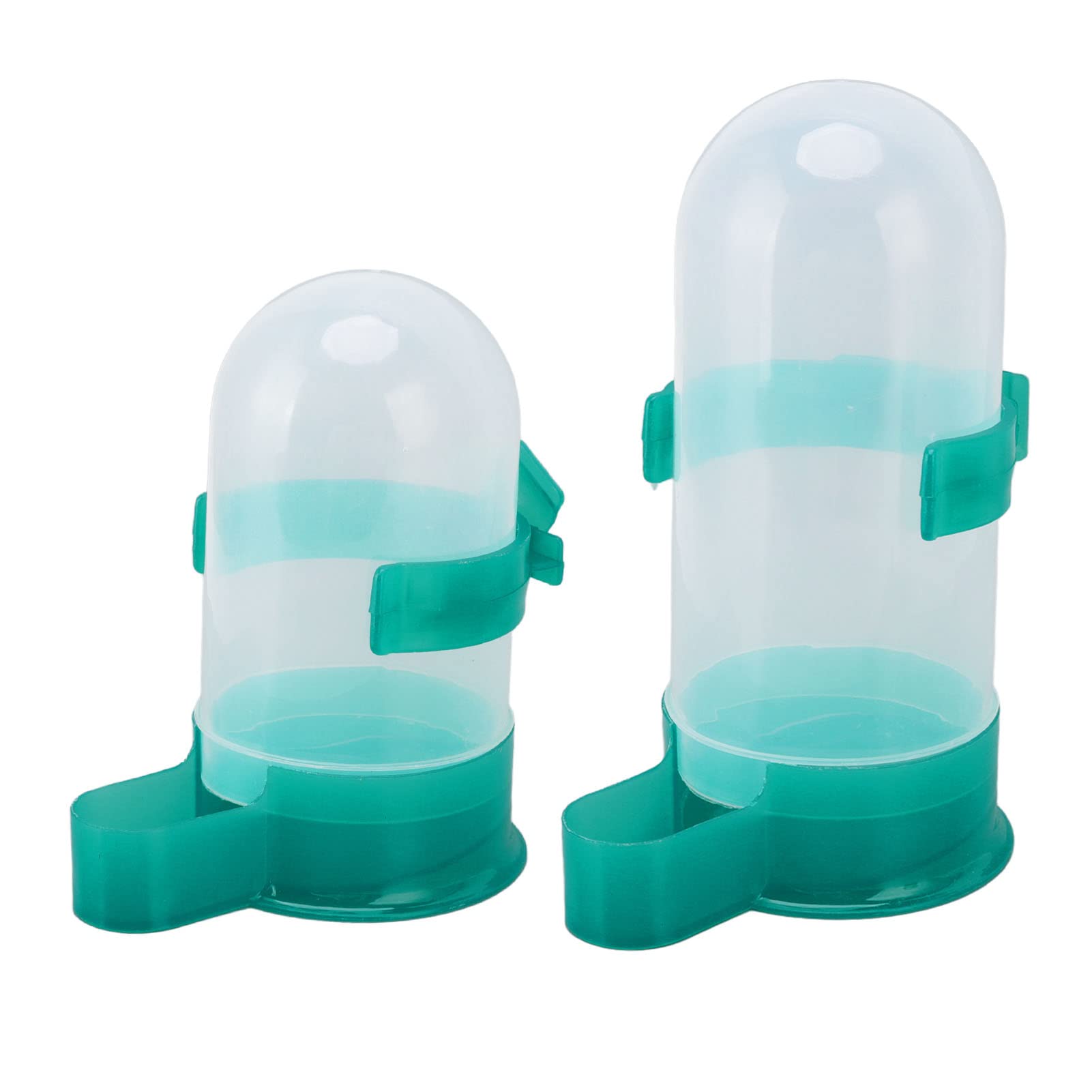 Tiiyee 2PCS Automatic Bird Water Dispenser & Feeder, Plastic Pet Drinker Cup Large Capacity for Pigeon Parrot Cockatiel Budgies, Cage Mounted Waterer Feeder for Bird Coop Aviary Chicken Pen (Large)