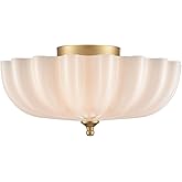 SHAWNKEY Gold Ceiling Light Fixture Brass Bedroom Flush Mount Ceiling Light Modern Gold for Entryway Bathroom Living Room Mil