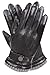 WARMEN Men's Texting Touchscreen Winter Warm Leather Driving Gloves (9, Black)