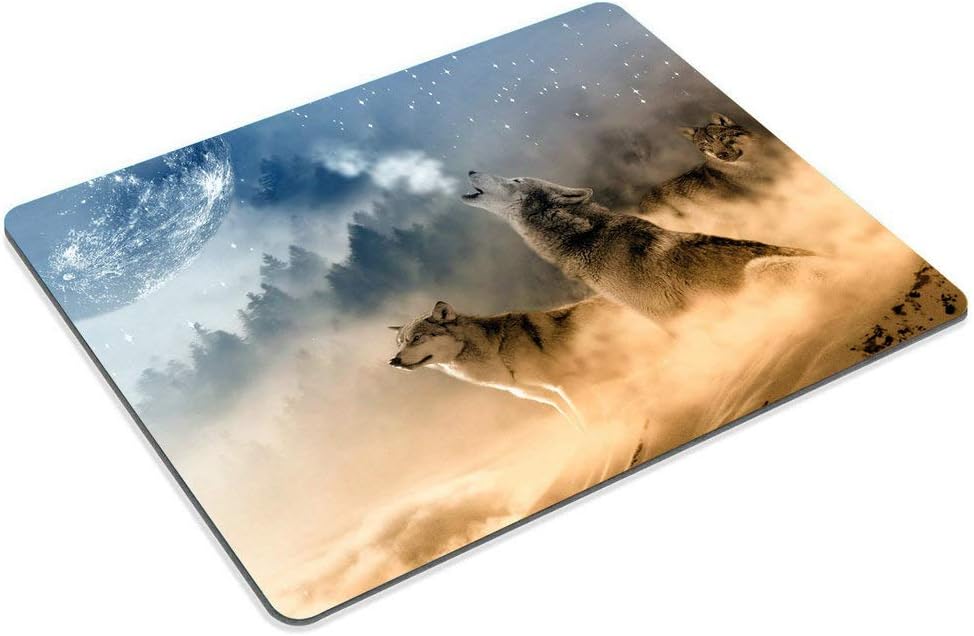 Wasach Gaming Mouse Pad Custom,The Wolf and The Moon Mousepad Non-Slip Rubber Gaming Mouse Pad Rectangle Mouse Pads for Computers Laptop - Image 4
