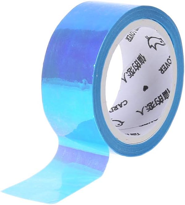 PoityA Rhythmic Gymnastics Decoration Holographic RG Prismatic Glitter Tape Hoops Stick - Blue