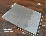 A5 Size PVC Credit Card Holder for Travelers Notebook Pockets Pouch For Receipts Bills Cash Checks
