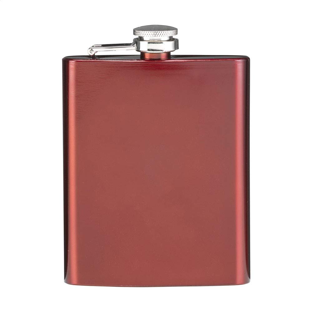 eBuyGB Stainless Steel Hip Groomsmen Best Man Flask Bridesmaids Wedding Metal Drinks Cateen, 7 Ounces, Red