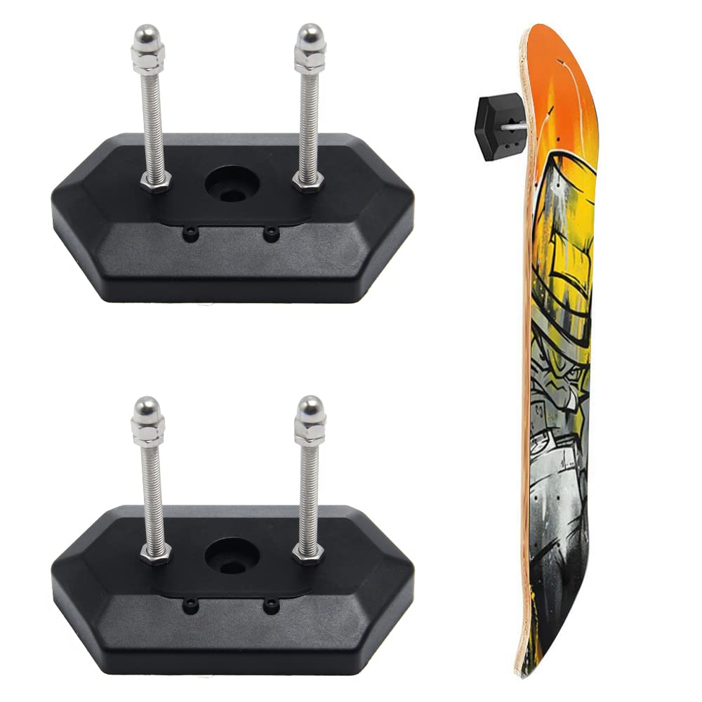 Rebanky 2 Pcs Skateboard Wall Mount Skateboard Display Hanger Skateboard Hanger Hook Vertical and Horizontal for Skateboard Deck Display Storage
