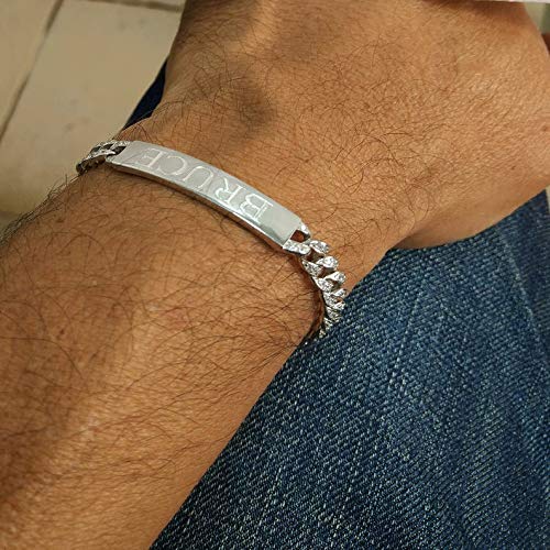Personalized Mens 925 Sterling Silver 