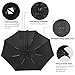 HQdeal Automatic Compact Travel Umbrella with Reverse and Safe Lock Design, Teflon 210T Auto Open Close Folding Strong Windproof Umbrella Black