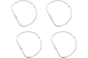 HAJXZH 4 PCS Binding Book Rings 2.6 Inch D-Shaped Key Storage Ring Silver Tape Storage Rings for DIY Decoration and Paper Organization