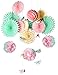 PAPER JAZZ Easter Party Home Baby Shower Birthday Spring Party Decoration Photo pros Booth Back Drop kit with Paper Fan Pompom Flower Honeycomb Ball Bird Peeps Hanging Decoration (Bird Fan)
