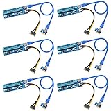 [Bitcoin Mining Dedicated Card ] Dr.meter 6-Pack VER 006C PCI-E 16x to 1x Powered Riser Adapter Card w/ 60cm USB 3.0 Extension Cable &amp; MOLEX to SATA Power Cable GPU Riser Adapter (V006C)