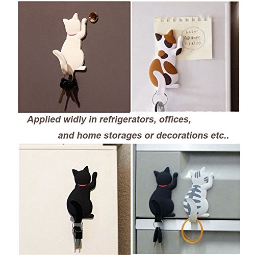 Animal Magnets Hook, Set of 7 Strong Cat Tail Key Holders for Kitchen Office Home Decor and Storage