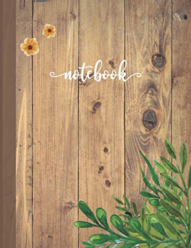 Notebook: 110 pages - college ruled composition notebook - Lined large journal 8.5 x 11 inches (eu A4 size approx) - Light grey lines - Beautiful Soft cover - Botanical rustic boho chic design
