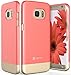Galaxy S7 Edge Case, Vena [iSlide][Two-Tone] Dock-Friendly Slim Fit Hard Case Cover for Samsung Galaxy S7 Edge (Coral Red/Champagne Gold)