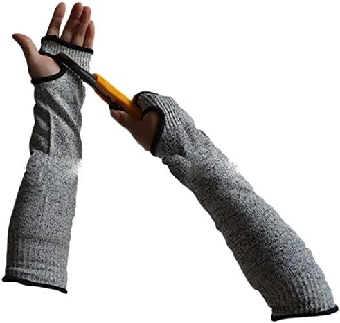 1 Single Protective Anti-cutting Arm Sleeves - Steel Wire Tactical Cut-resistant Armband Arm Guard Bracers Anti-Cut Burn Resistant Sleeves (Grey)